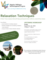 Relaxation Techniques-- ONLINE WORKSHOP-- September 26, 2025